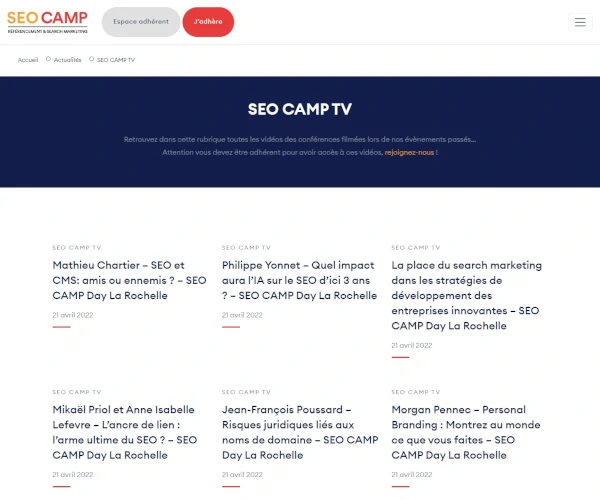 Webinaires SEO Camp