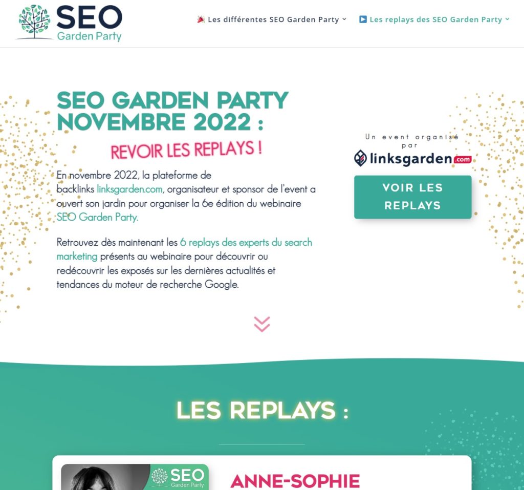 Webinaires SEO Garden Party