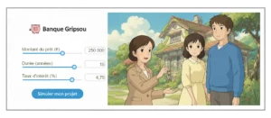 Exemple de média non temporel : simulateur de prêt